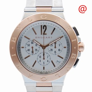 Bulgari DIAGONO 102332 Automatic 18kt Rose Gold & Steel Silvery & White