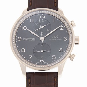 IWC PORTUGUESE IW371473 Automatic 18kt White Gold & Diamond Gray