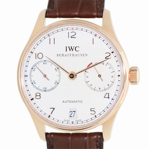 IWC PORTUGUESE IW500113 Automatic 18kt Rose Gold Silvery & White