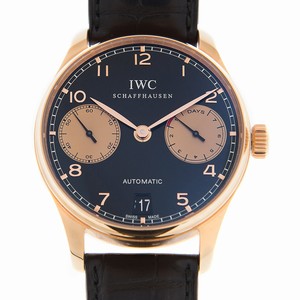 IWC PORTUGUESE IW500121 Automatic 18kt Rose Gold Black