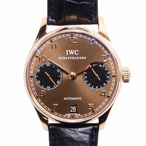 IWC PORTUGUESE IW500124 Automatic 18kt Rose Gold Dark Brown 