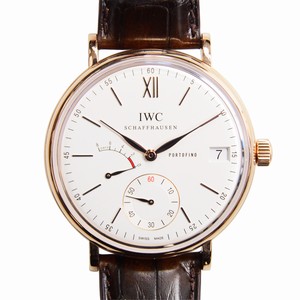 IWC PORTOFINO IW510107 Manual Wind 18kt Rose Gold Silvery & White