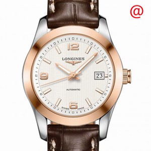 Longines CONQUEST L2.285.5.76.3 Automatic 18kt Rose Gold & Steel White