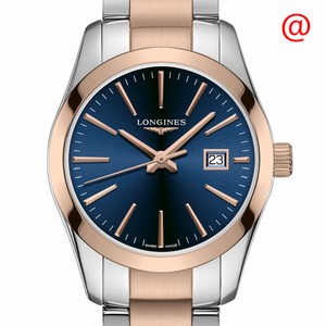 Longines CONQUEST CLASSIC L2.286.3.92.7 Quartz 18kt Rose Gold & Steel Blue 