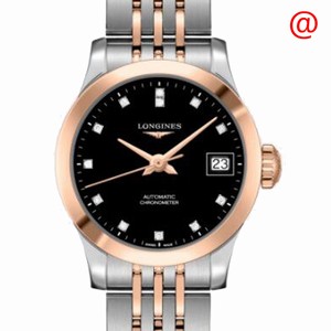 Longines RECORD L2.320.5.57.7 Automatic 18kt Rose Gold & Steel Black