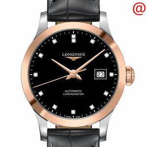 Longines RECORD L2.321.5.57.2 Automatic 18kt Rose Gold & Steel Black