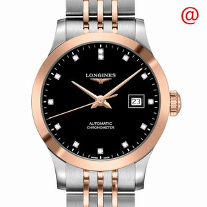 Longines RECORD L2.321.5.57.7 Automatic 18kt Rose Gold & Steel Black