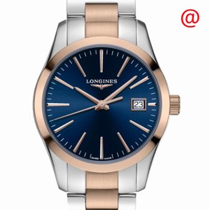 Longines CONQUEST CLASSIC L2.386.3.92.7 Quartz 18kt Rose Gold & Steel Blue 