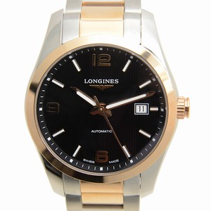 Longines CONQUEST L2.785.5.56.7 Automatic 18kt Rose Gold & Steel Black
