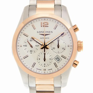 Longines CONQUEST L2.786.5.76.7 Automatic 18kt Rose Gold & Steel Silvery & White