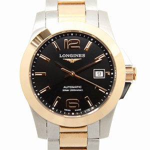 Longines CONQUEST L3.276.5.56.7 Automatic 18kt Rose Gold & Steel Black
