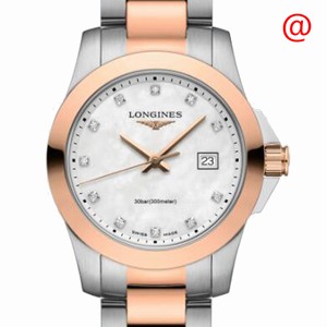 Longines CONQUEST L3.376.3.88.7 Quartz 18kt Rose Gold & Steel White