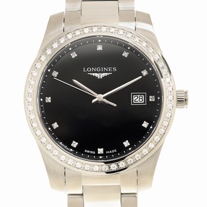 Longines CONQUEST L3.401.0.57.6 Quartz Stainless Steel & Diamonds Black