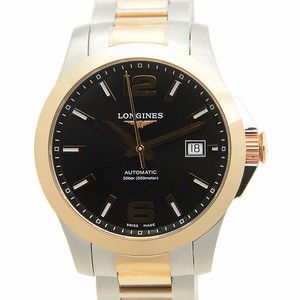 Longines CONQUEST L3.676.5.56.7 Automatic 18kt Rose Gold & Steel Black