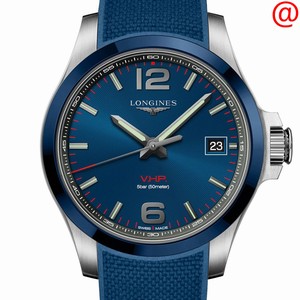 Longines CONQUEST L3.719.4.96.9 Quartz Ceramic & Steel Blue 