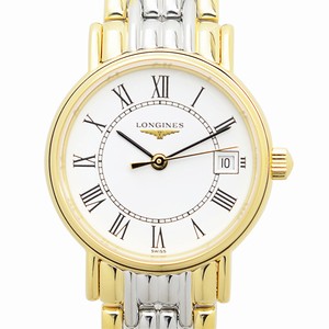 Longines PRESENCE L4.220.2.11.7 Quartz Gold-Plated & Stainless Steel White