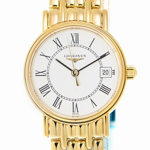 Longines PRESENCE L4.220.2.11.8 Quartz Gold-Plated & Stainless Steel White