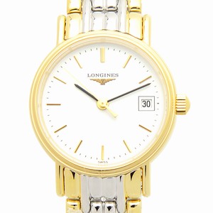 Longines PRESENCE L4.220.2.12.7 Quartz Gold-Plated & Stainless Steel White