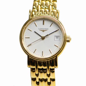 Longines PRESENCE L4.220.2.12.8 Quartz Gold-Plated & Stainless Steel White