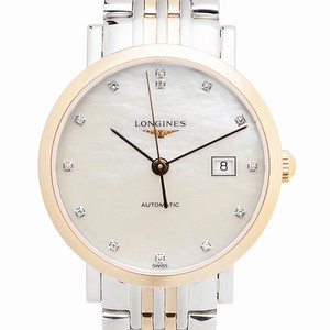 Longines ELEGANT L4.310.5.87.7 Automatic 18kt Rose Gold & Steel Silvery & White