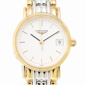 Longines PRESENCE L4.319.2.12.7 Quartz Gold-Plated & Stainless Steel White