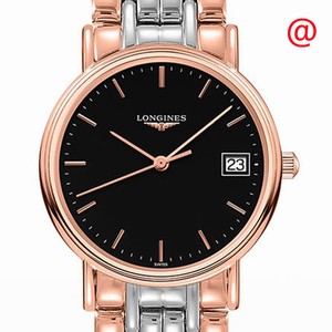 Longines PRESENCE L4.320.1.59.7 Quartz 18kt Rose Gold & Steel Black