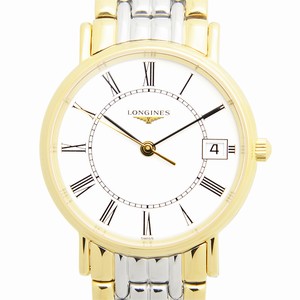 Longines PRESENCE L4.320.2.11.7 Quartz Gold-Plated & Stainless Steel White
