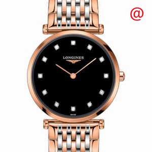 Longines LA GRANDE L4.512.1.57.7 Quartz 18kt Rose Gold & Steel Black