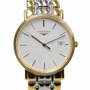 Longines PRESENCE L4.720.2.12.7 Quartz Gold-Plated & Stainless Steel White
