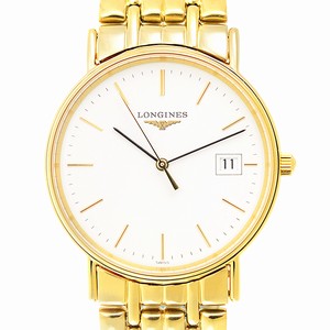 Longines PRESENCE L4.720.2.12.8 Quartz Gold-Plated & Stainless Steel White