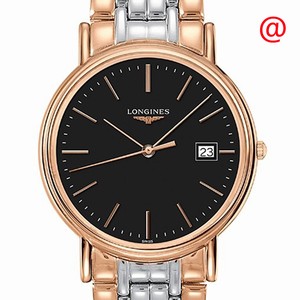 Longines PRESENCE L4.790.1.59.7 Quartz 18kt Rose Gold & Steel Black