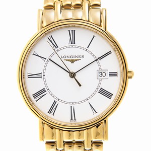 Longines PRESENCE L4.790.2.11.8 Quartz Gold-Plated & Stainless Steel White