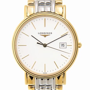 Longines PRESENCE L4.790.2.12.7 Quartz Gold-Plated & Stainless Steel White