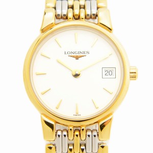 Longines ELEGANT L5.132.3.22.4 Quartz Gold-Plated & Stainless Steel White