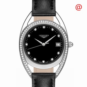 Longines EQUESTRIAN L6.138.0.57.0 Quartz Stainless Steel & Diamonds Black