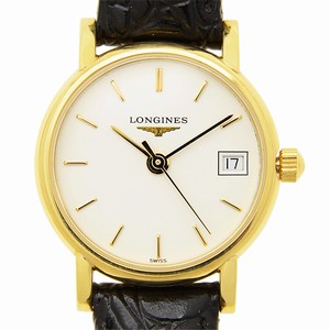Longines PRESENCE L7.490.6.12.2 Quartz Gold-Plated & Stainless Steel White
