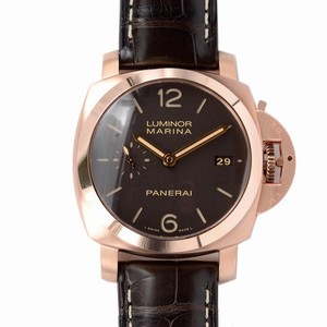 Panerai LUMINOR PAM00393 Automatic 18kt Rose Gold Dark Brown 