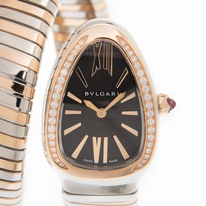 Bulgari SERPENTI SP35BSPGD.2T Quartz 18kt Rose Magic & Diamond Black