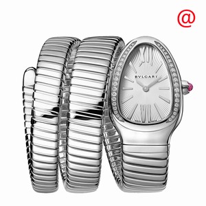 Bulgari SERPENTI TUBOGAS 101910 Quartz Stainless Steel & Diamonds Silvery & White