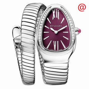 Bulgari SERPENTI TUBOGAS 102529 Quartz Stainless Steel & Diamonds Purple