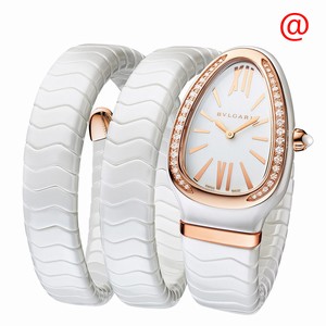Bulgari SERPENTI SPIGA 102886 Quartz 18kt Rose Gold & Ceramic White