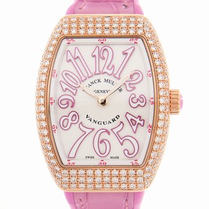 Franck Muller VANGUARD V 29 QZ D (5N.RS) Quartz 18kt Rose Gold & Diamonds White
