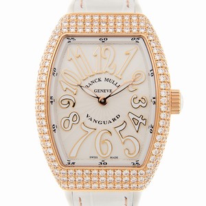 Franck Muller VANGUARD V 32 QZ D (5N.BC) Quartz 18kt Rose Gold & Diamonds White