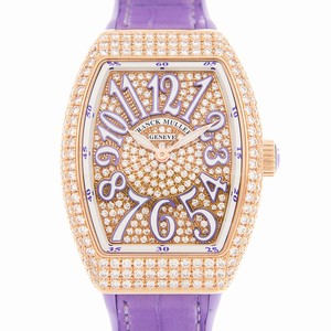 Franck Muller VANGUARD V 32 QZ D CD (5N.VL) Quartz 18kt Rose Gold & Diamonds Silver