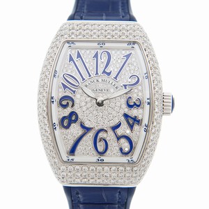 Franck Muller LADIES COLLECTION V 32 QZ D CD (AC.BU) Quartz Stainless Steel & Diamonds Silver