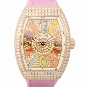 Franck Muller VANGUARD V 32 QZ D CD COL DRM (5N.RS) Quartz 18kt Rose Gold & Diamonds 