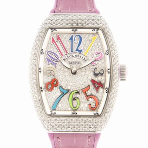 Franck Muller VANGUARD V 32 QZ D CD COL DRM (AC.RS) Quartz Stainless Steel & Diamonds Silver