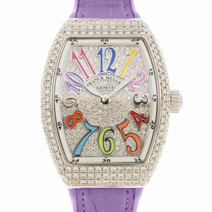 Franck Muller VANGUARD V 32 QZ D CD COL DRM (AC.VL) Quartz 18kt White Gold & Diamond Silver