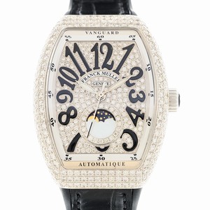 Franck Muller LADIES COLLECTION V 32 SC AT FO L D CD (AC.NR) -BLACK STRAP Automatic 18kt White Gold & Diamond Silver