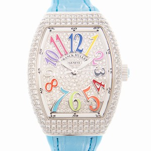 Franck Muller VANGUARD V 35 SC AT FO D CD COL DRM (AC.BL) Automatic 18kt White Gold & Diamond Silver